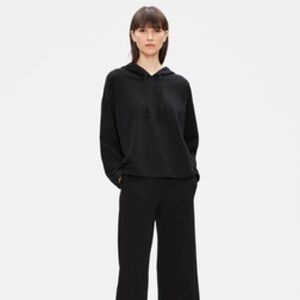 Black cropped cotton Eileen Fisher hoodie